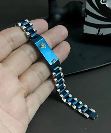 Blue Rolex bracelet view 2