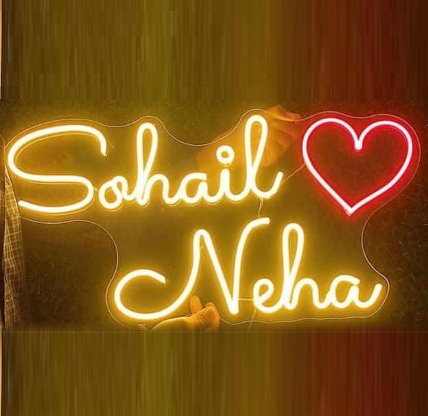 Double name neon light